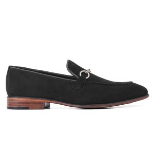Men's Suede Loafers And Derby Shoes Black Footwear